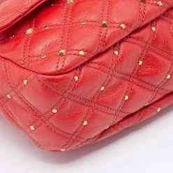 Marc Jacobs Red Leather Stardust Beat Shoulder Bag For Women -Cheap Marc Jacobs Store luxury women marc jacobs used handbags p629799 006