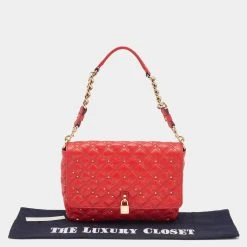 Marc Jacobs Red Leather Stardust Beat Shoulder Bag For Women -Cheap Marc Jacobs Store luxury women marc jacobs used handbags p629799 010