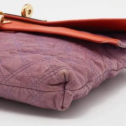Marc Jacobs Purple Quilted Leather Lock Clutch For Women -Cheap Marc Jacobs Store luxury women marc jacobs used handbags p630357 007