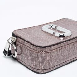 Marc Jacobs Pink Glitter Patent Leather Snapshot Camera Crossbody Bag For Women -Cheap Marc Jacobs Store luxury women marc jacobs used handbags p631048 007