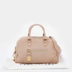 Marc Jacobs Beige Leather Small Venetia Satchel For Women -Cheap Marc Jacobs Store luxury women marc jacobs used handbags p631588 009