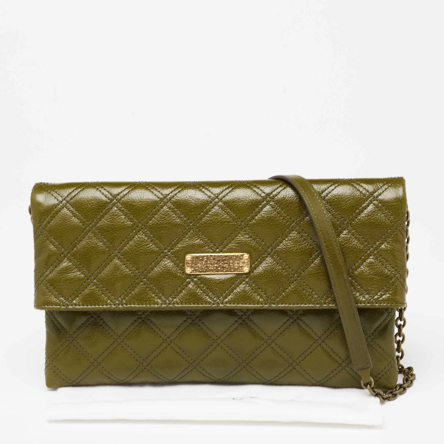 Marc Jacobs Olive Green Quilted Leather Eugenie Chain Clutch For Women 10 Marc Jacobs Olive Green Quilted Leather Eugenie Chain Clutch For Women - Image 10
