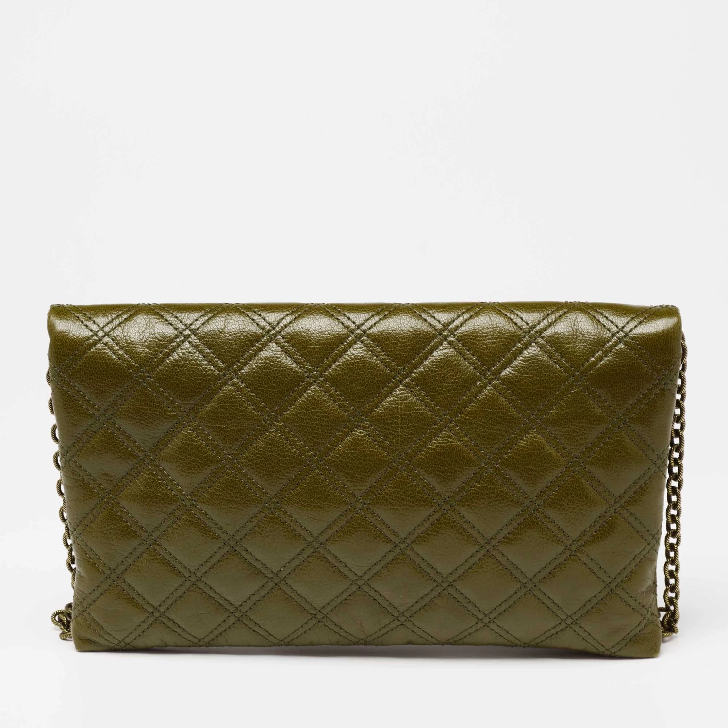 Marc Jacobs Olive Green Quilted Leather Eugenie Chain Clutch For Women 5 Marc Jacobs Olive Green Quilted Leather Eugenie Chain Clutch For Women - Image 5