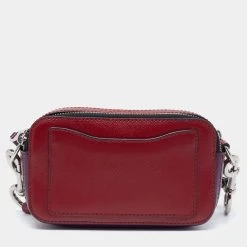 Marc Jacobs Dark/Purple Saffiano Leather Snapshot Camera Crossbody Bag For Women -Cheap Marc Jacobs Store luxury women marc jacobs used handbags p631692 012