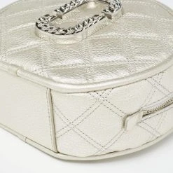 Marc Jacobs Silver Quilted Leather Christy Chain Shoulder Bag For Women -Cheap Marc Jacobs Store luxury women marc jacobs used handbags p631701 001