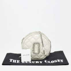 Marc Jacobs Silver Quilted Leather Christy Chain Shoulder Bag For Women -Cheap Marc Jacobs Store luxury women marc jacobs used handbags p631701 007