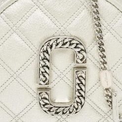 Marc Jacobs Silver Quilted Leather Christy Chain Shoulder Bag For Women -Cheap Marc Jacobs Store luxury women marc jacobs used handbags p631701 009