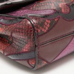 Marc Jacobs Burgundy Leather And Snakeskin Embossed Leather J Patchwork Shoulder Bag For Women -Cheap Marc Jacobs Store luxury women marc jacobs used handbags p634287 007