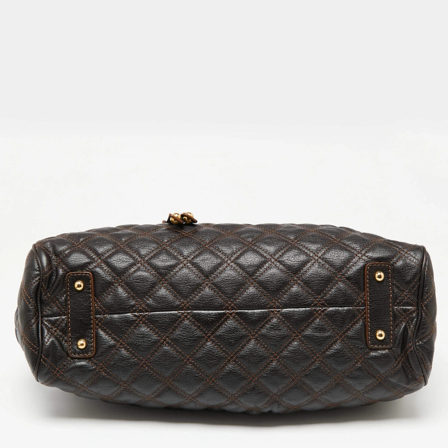 Marc Jacobs Dark Choco Brown Quilted Leather Stam Satchel For Women 6 Marc Jacobs Dark Choco Brown Quilted Leather Stam Satchel For Women - Image 6
