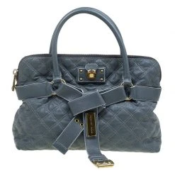 Marc Jacobs Grey Quilted Leather Bruna Belted Tote For Women