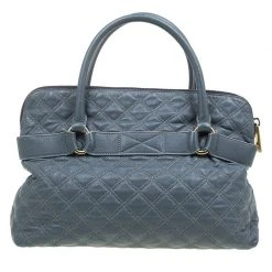 Marc Jacobs Grey Quilted Leather Bruna Belted Tote For Women -Cheap Marc Jacobs Store luxury women marc jacobs used handbags p64036 0004