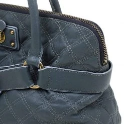 Marc Jacobs Grey Quilted Leather Bruna Belted Tote For Women -Cheap Marc Jacobs Store luxury women marc jacobs used handbags p64036 0006