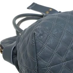 Marc Jacobs Grey Quilted Leather Bruna Belted Tote For Women -Cheap Marc Jacobs Store luxury women marc jacobs used handbags p64036 0013
