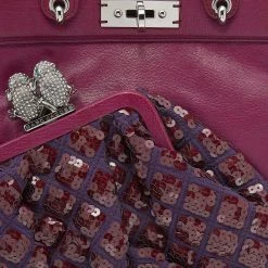 Marc Jacobs Purple Leather Robert Duffy Bag On Bag Tote For Women -Cheap Marc Jacobs Store luxury women marc jacobs used handbags p641347 003