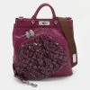 Marc Jacobs Purple Leather Robert Duffy Bag On Bag Tote For Women