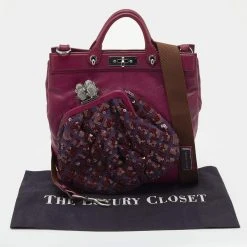 Marc Jacobs Purple Leather Robert Duffy Bag On Bag Tote For Women -Cheap Marc Jacobs Store luxury women marc jacobs used handbags p641347 006