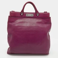 Marc Jacobs Purple Leather Robert Duffy Bag On Bag Tote For Women -Cheap Marc Jacobs Store luxury women marc jacobs used handbags p641347 007