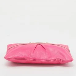 Marc Jacobs Pink Leather Top Zip Clutch For Women -Cheap Marc Jacobs Store luxury women marc jacobs used handbags p641748 001