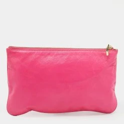 Marc Jacobs Pink Leather Top Zip Clutch For Women -Cheap Marc Jacobs Store luxury women marc jacobs used handbags p641748 007