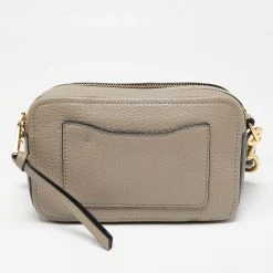 Marc Jacobs Beige/Black Leather Snapshot Crossbody Bag For Women -Cheap Marc Jacobs Store luxury women marc jacobs used handbags p644065 007