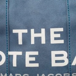 Marc Jacobs Blue Canvas The Small Traveler Tote For Women -Cheap Marc Jacobs Store luxury women marc jacobs used handbags p647273 008