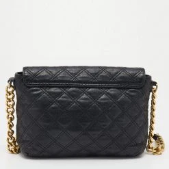 Marc Jacobs Black Quilted Leather Flap Chain Shoulder Bag For Women -Cheap Marc Jacobs Store luxury women marc jacobs used handbags p647928 003