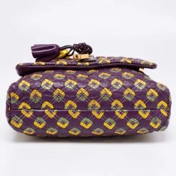 Marc Jacobs Purple Printed Leather Misfit Flap Shoulder Bag For Women -Cheap Marc Jacobs Store luxury women marc jacobs used handbags p652076 006
