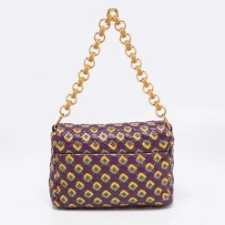 Marc Jacobs Purple Printed Leather Misfit Flap Shoulder Bag For Women -Cheap Marc Jacobs Store luxury women marc jacobs used handbags p652076 007