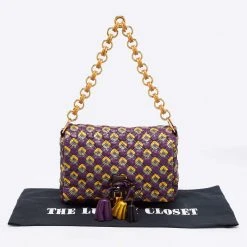 Marc Jacobs Purple Printed Leather Misfit Flap Shoulder Bag For Women -Cheap Marc Jacobs Store luxury women marc jacobs used handbags p652076 010