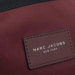 Marc Jacobs Burgundy Nylon And Leather Top Zip Clutch For Women -Cheap Marc Jacobs Store luxury women marc jacobs used handbags p658471 003