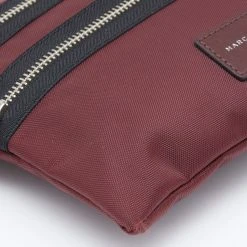 Marc Jacobs Burgundy Nylon And Leather Top Zip Clutch For Women -Cheap Marc Jacobs Store luxury women marc jacobs used handbags p658471 009