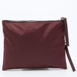 Marc Jacobs Burgundy Nylon And Leather Top Zip Clutch For Women -Cheap Marc Jacobs Store luxury women marc jacobs used handbags p658471 010