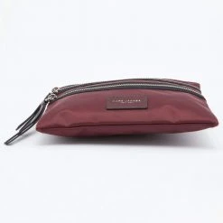 Marc Jacobs Burgundy Nylon And Leather Top Zip Clutch For Women -Cheap Marc Jacobs Store luxury women marc jacobs used handbags p658471 012