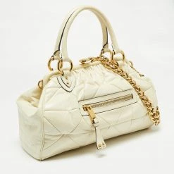 Marc Jacobs Off-White Leather Stam Satchel For Women 17 Marc Jacobs Off-White Leather Stam Satchel For Women -Cheap Marc Jacobs Store luxury women marc jacobs used handbags p658794 002