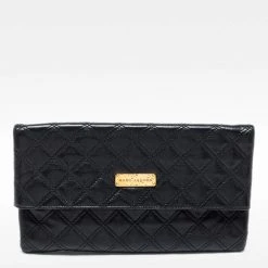 Marc Jacobs Black Quilted Leather Large Eugenie Clutch For Women