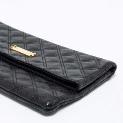 Marc Jacobs Black Quilted Leather Large Eugenie Clutch For Women -Cheap Marc Jacobs Store luxury women marc jacobs used handbags p664349 005