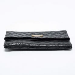 Marc Jacobs Black Quilted Leather Large Eugenie Clutch For Women -Cheap Marc Jacobs Store luxury women marc jacobs used handbags p664349 007