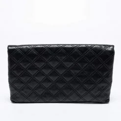 Marc Jacobs Black Quilted Leather Large Eugenie Clutch For Women -Cheap Marc Jacobs Store luxury women marc jacobs used handbags p664349 008