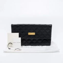 Marc Jacobs Black Quilted Leather Large Eugenie Clutch For Women -Cheap Marc Jacobs Store luxury women marc jacobs used handbags p664349 012