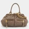 Marc Jacobs Grey Quilted Leather Stam Satchel For Women