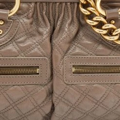 Marc Jacobs Grey Quilted Leather Stam Satchel For Women -Cheap Marc Jacobs Store luxury women marc jacobs used handbags p669476 005