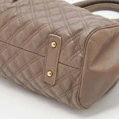 Marc Jacobs Grey Quilted Leather Stam Satchel For Women -Cheap Marc Jacobs Store luxury women marc jacobs used handbags p669476 011