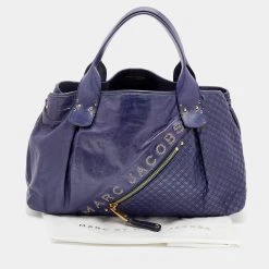 Marc Jacobs Purple Leather Eyelet Tote For Women -Cheap Marc Jacobs Store luxury women marc jacobs used handbags p669655 006