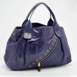 Marc Jacobs Purple Leather Eyelet Tote For Women -Cheap Marc Jacobs Store luxury women marc jacobs used handbags p669655 012