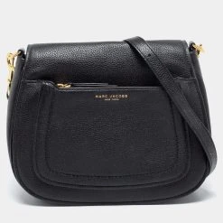 Marc Jacobs Black Leather Mini Empire City Shoulder Bag For Women
