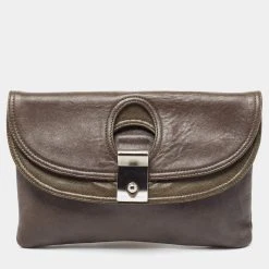 Marc Jacobs Dark Grey Leather Daydream Eugenie Honeydew Clutch For Women