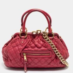 Marc Jacobs Fuchsia Quilted Leather Stam Satchel For Women