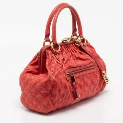 Marc Jacobs Red Snake Skin Embossed Leather Stam Satchel For Women -Cheap Marc Jacobs Store luxury women marc jacobs used handbags p685130 009