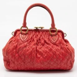Marc Jacobs Red Snake Skin Embossed Leather Stam Satchel For Women -Cheap Marc Jacobs Store luxury women marc jacobs used handbags p685130 010