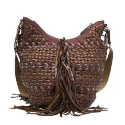 Marc Jacobs Brown Woven Leather Boho Hobo For Women -Cheap Marc Jacobs Store luxury women marc jacobs used handbags p7894 004